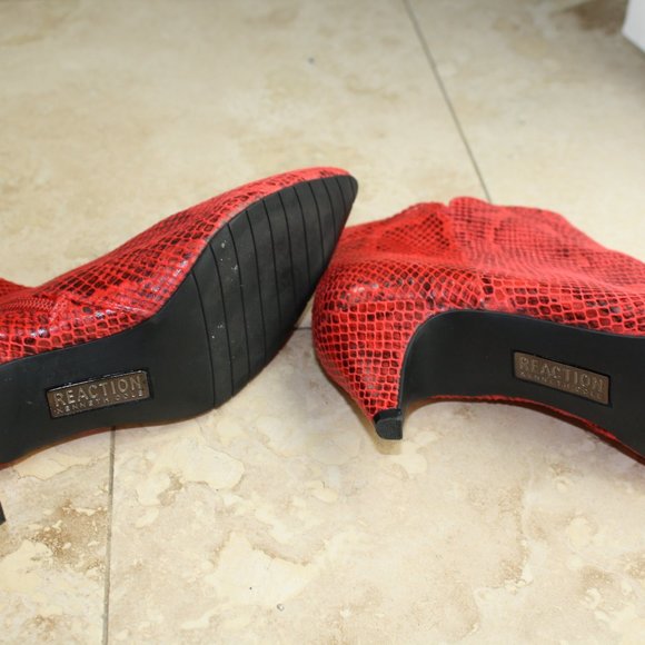 Reaction Kenneth Cole Kick Bit Women's Red Boots Size 8 - Picture 7 of 8